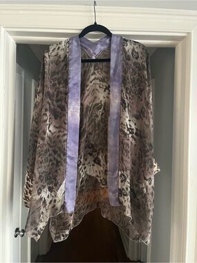 Silk Animal Print Cover-up Robe